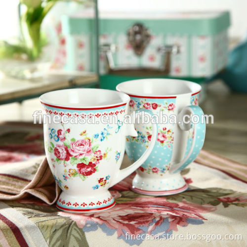 10OZ Elegant New Bone China Ceramic Mug set of Mary Garden